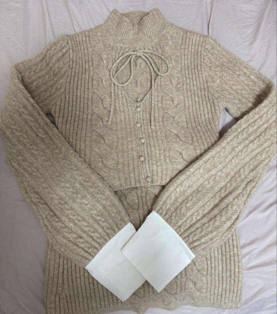 トップス andmary vivian knit ribbon tops skirt