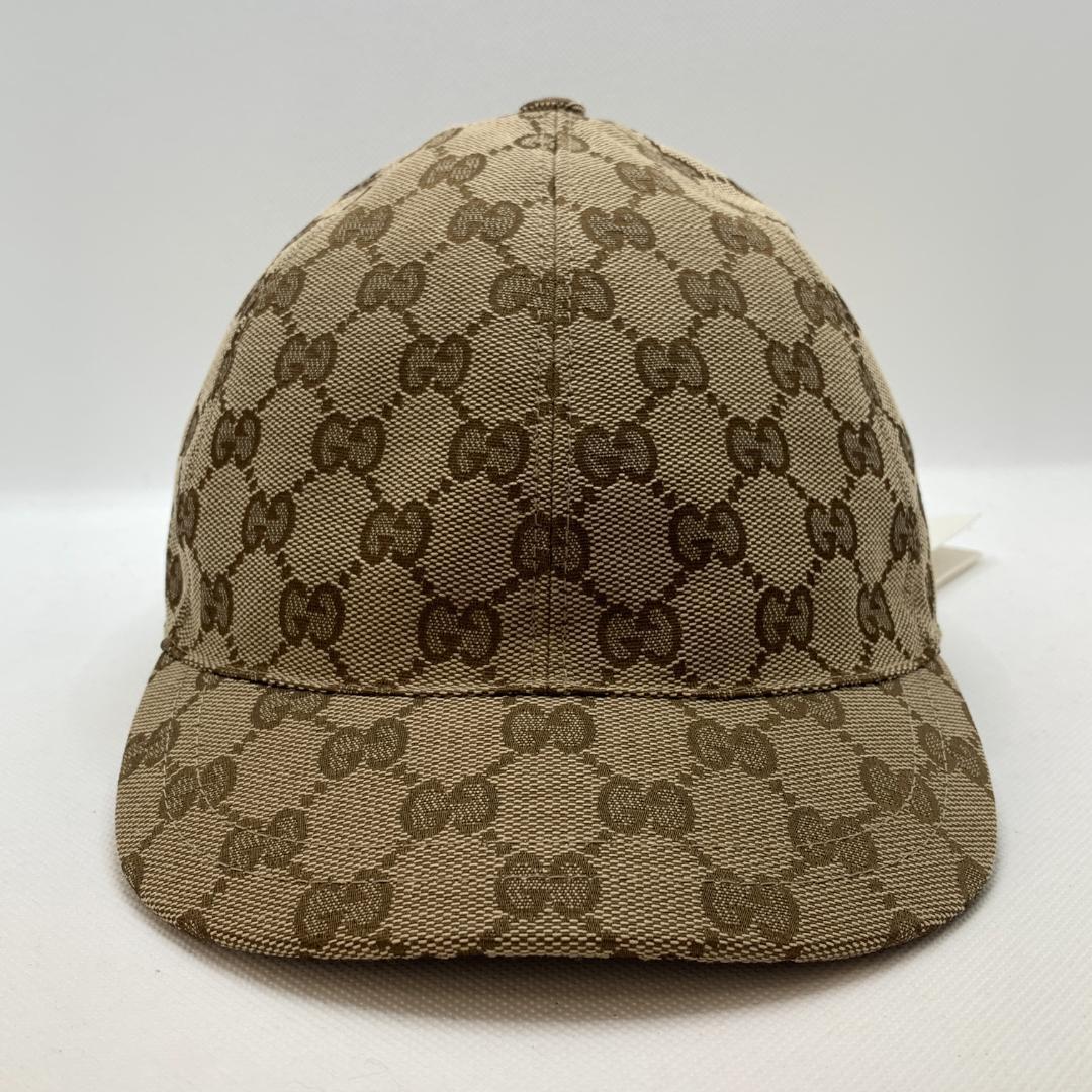 【GUCCI 未使用】グッチチルドレンズ オリジナルGG キャップ 54cm