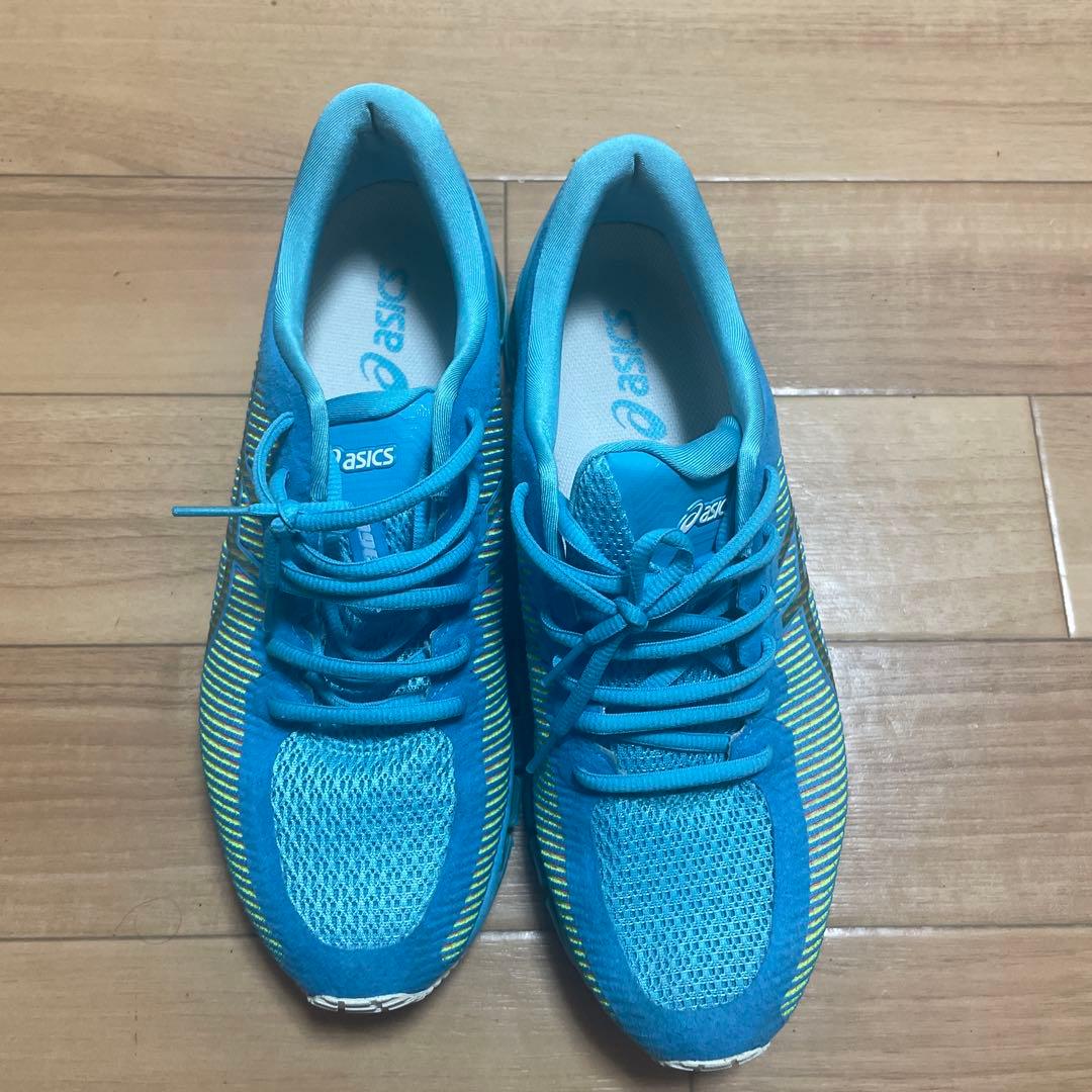 asics ランニングシューズ 青/緑