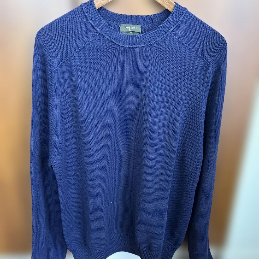 Berluti ネイビー クルーネックセーター　ベルルッティ