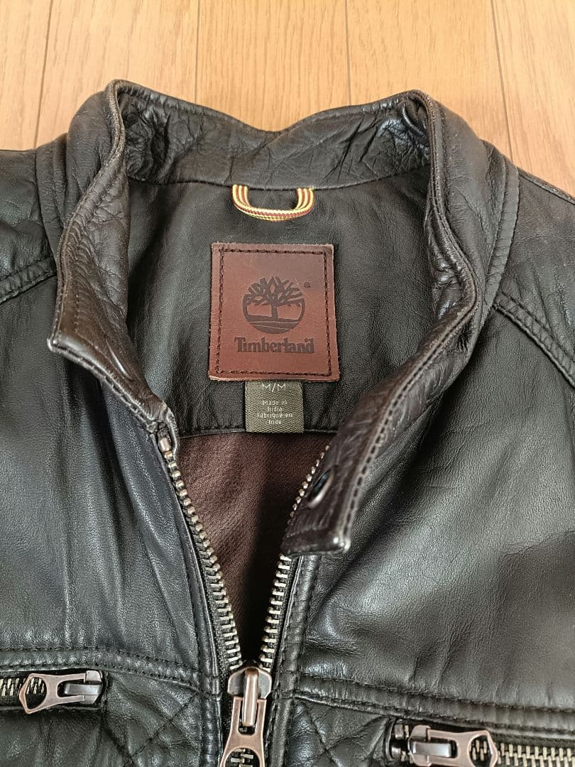 ティンバーランド　ライダースキルティングジャケット　M 　ブラウン