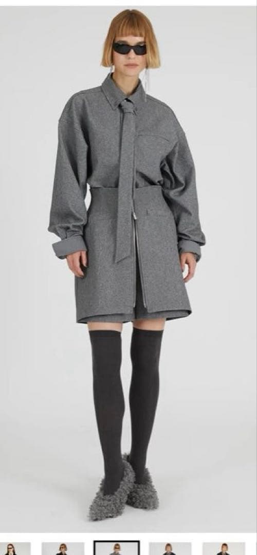 値下げPRANK PROJECT ネクタイ付きシャツ グレー