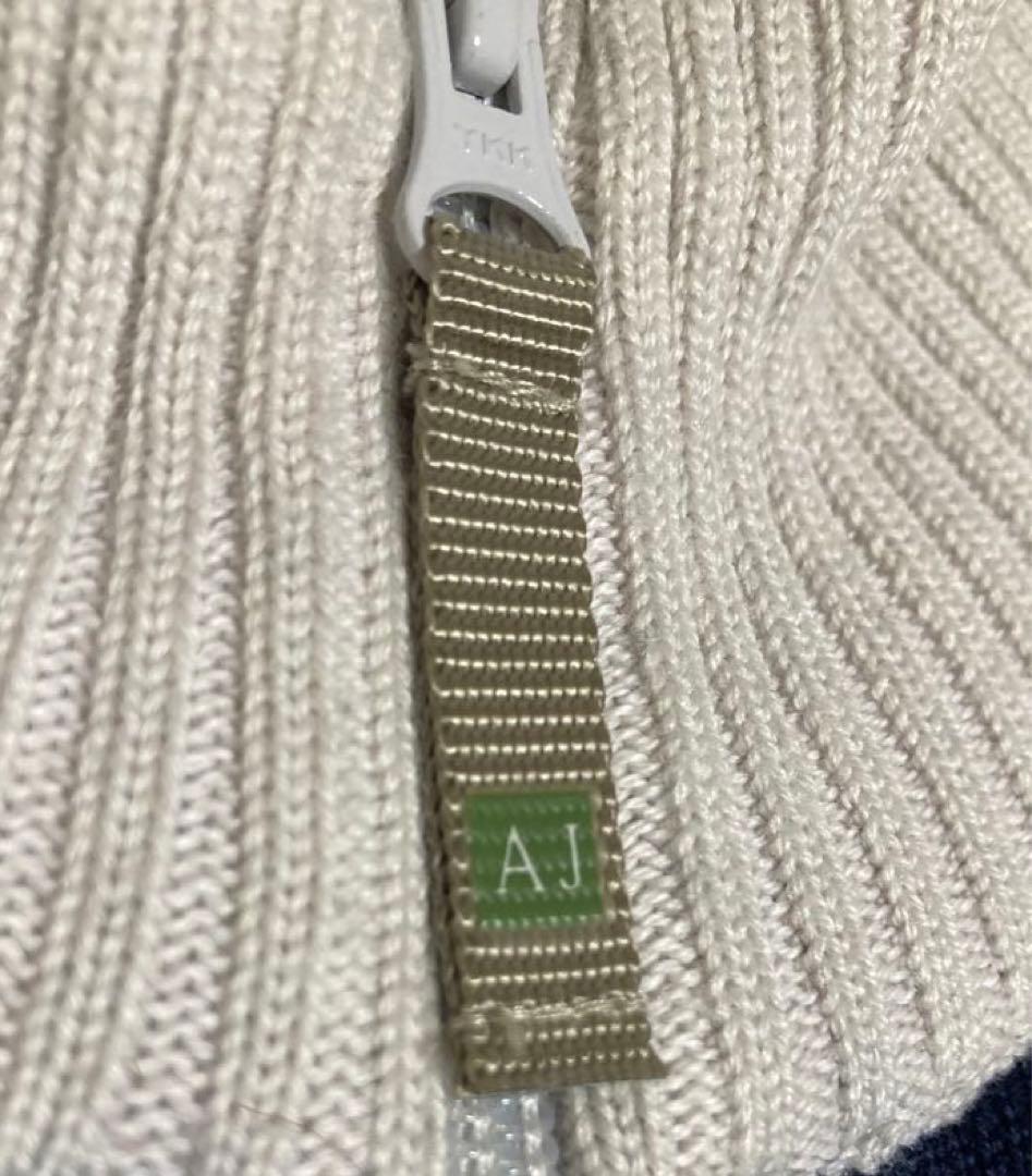 90s 美品 ARMANI JEANS ドライバーズ ニット ジャケット 刺繍
