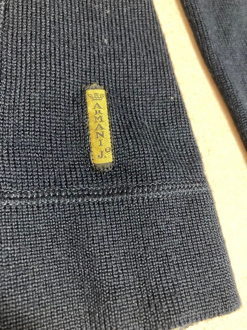 90s 美品 ARMANI JEANS ドライバーズ ニット ジャケット 刺繍