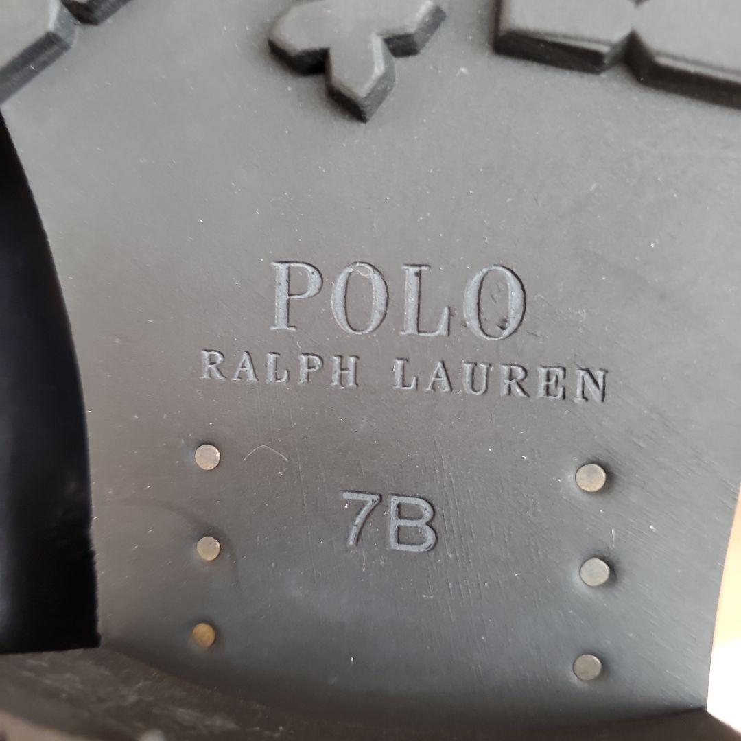 POLO RALPH LAUREN 黒 レザーバックルブーツ 7B