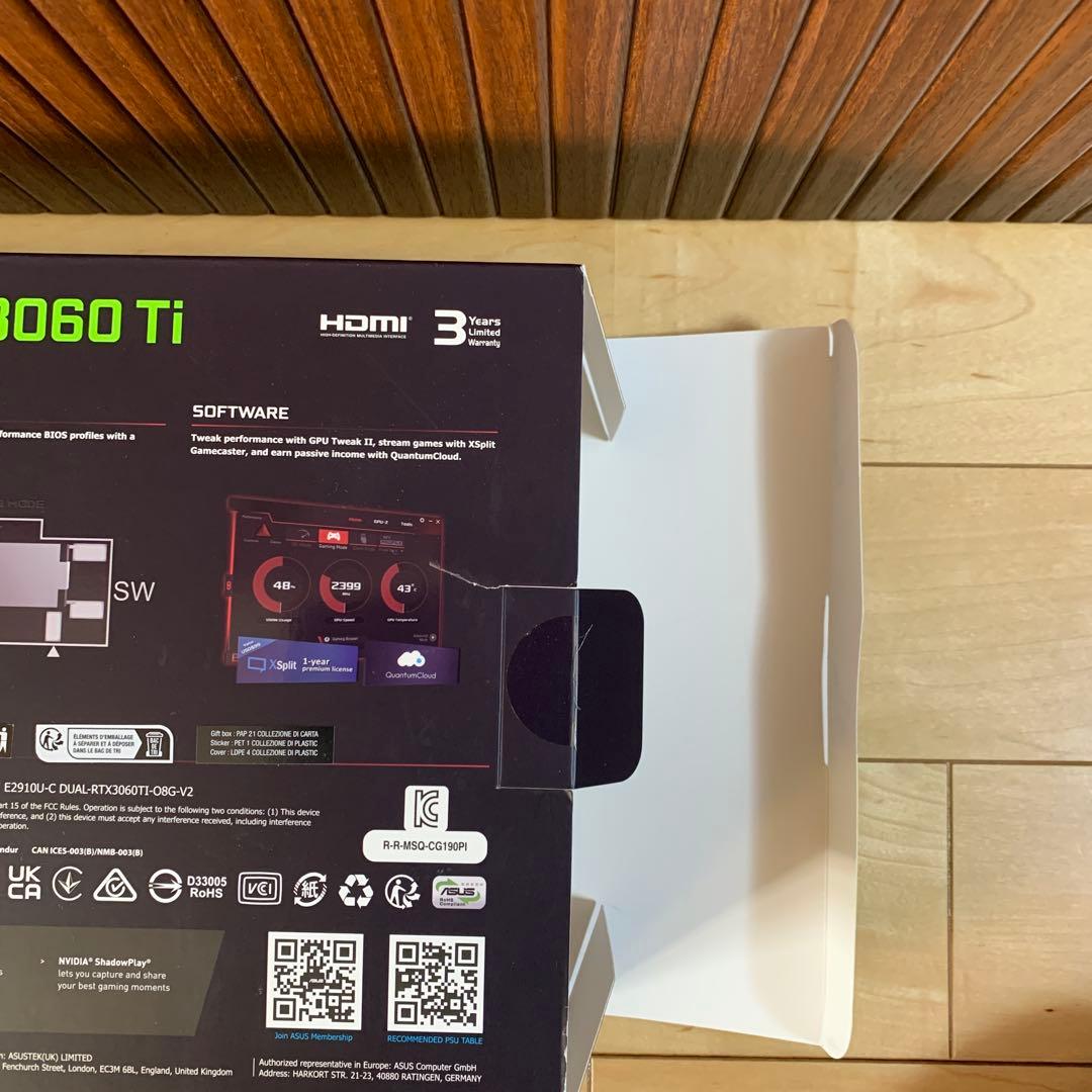 【中古品】 ASUS GeForce RTX 3060 Ti OC 8GB！