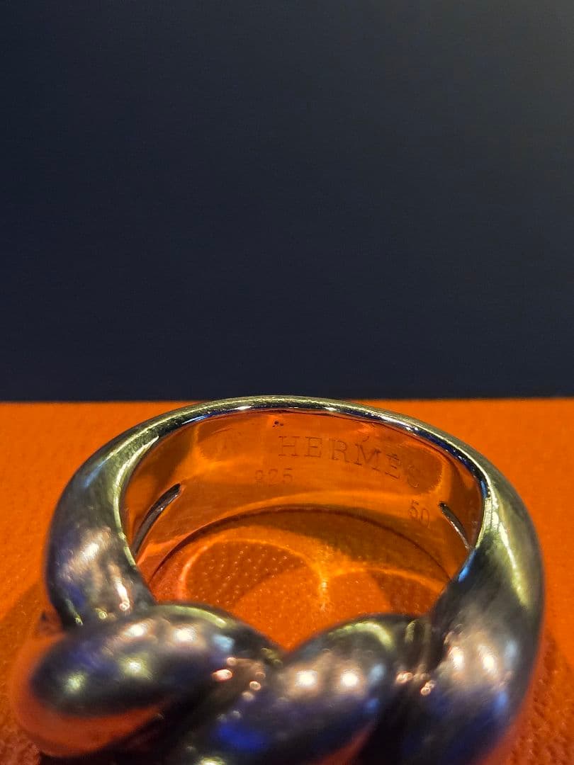 N*読様 HERMES　エルメス　トルサードリング　50 シルバー