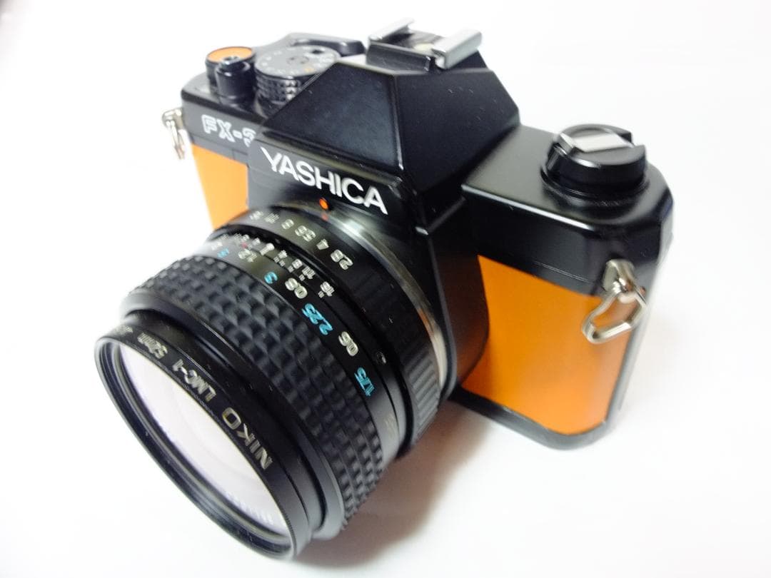 【実写確認整備品】ヤシカFX-3キャメルレザー仕様／トキナー28mmf2.8付