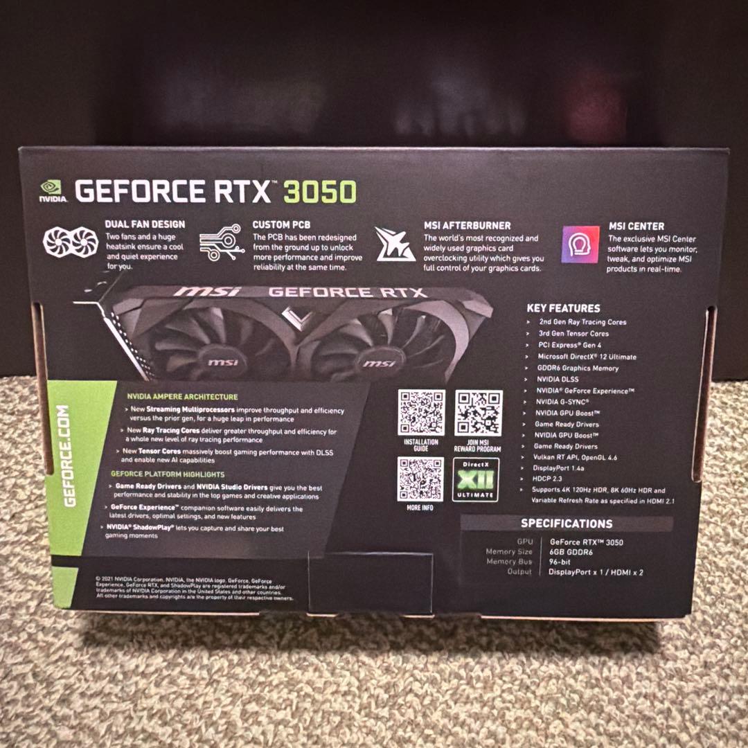 【新品未使用】MSI GeForce RTX 3050 6GB GDDR6 OC