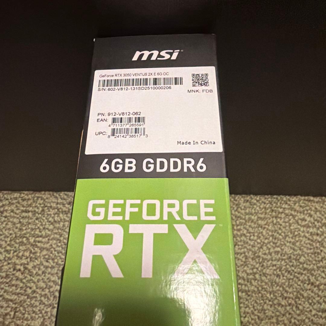 【新品未使用】MSI GeForce RTX 3050 6GB GDDR6 OC