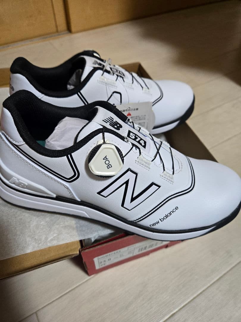New Balance 574 ゴルフシューズ 女性用 ホワイト BOA