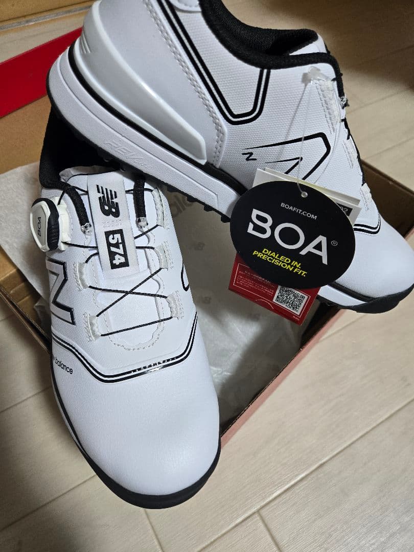 New Balance 574 ゴルフシューズ 女性用 ホワイト BOA