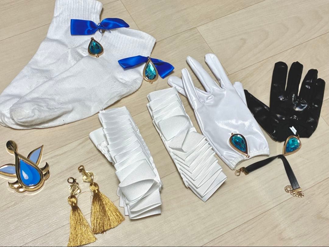 五次元 原神 フリーナ 白 コスプレ 衣装 ウィッグ 靴