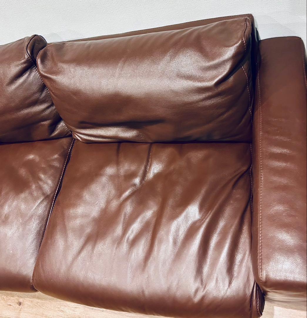 ブラウンレザー 2人掛けソファ