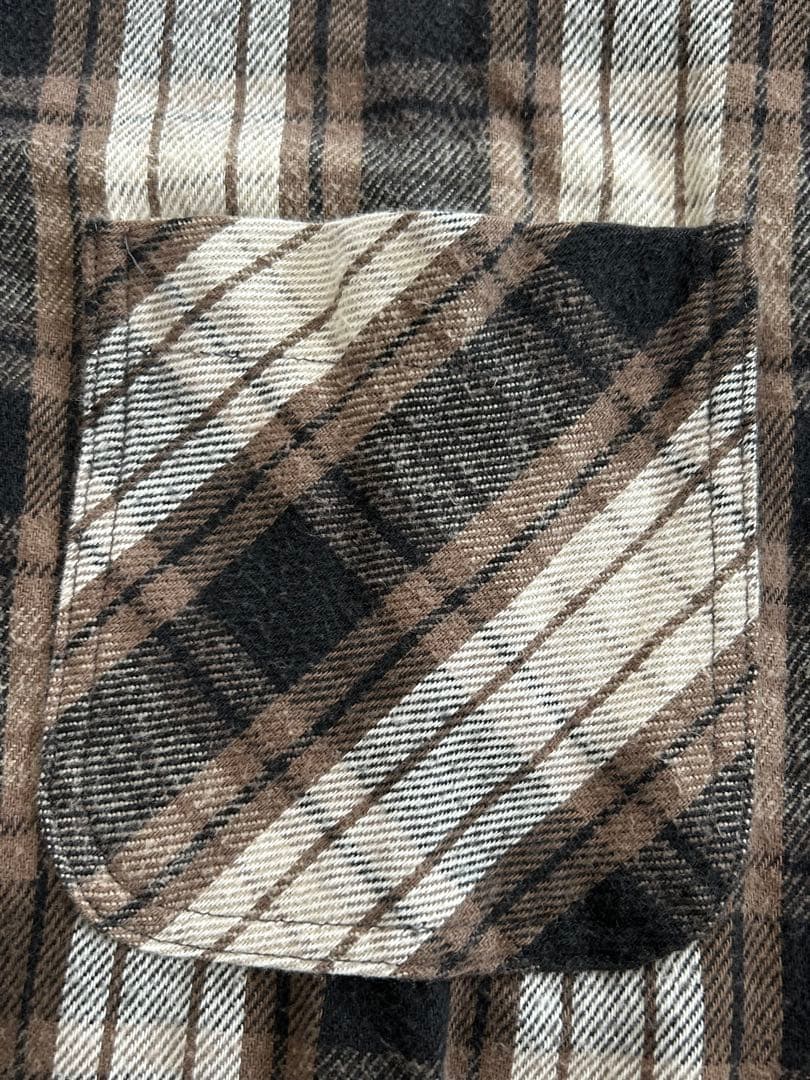 90s ST JOHN'S BAY ネルシャツ チェック 黒×茶 ジョンズベイ