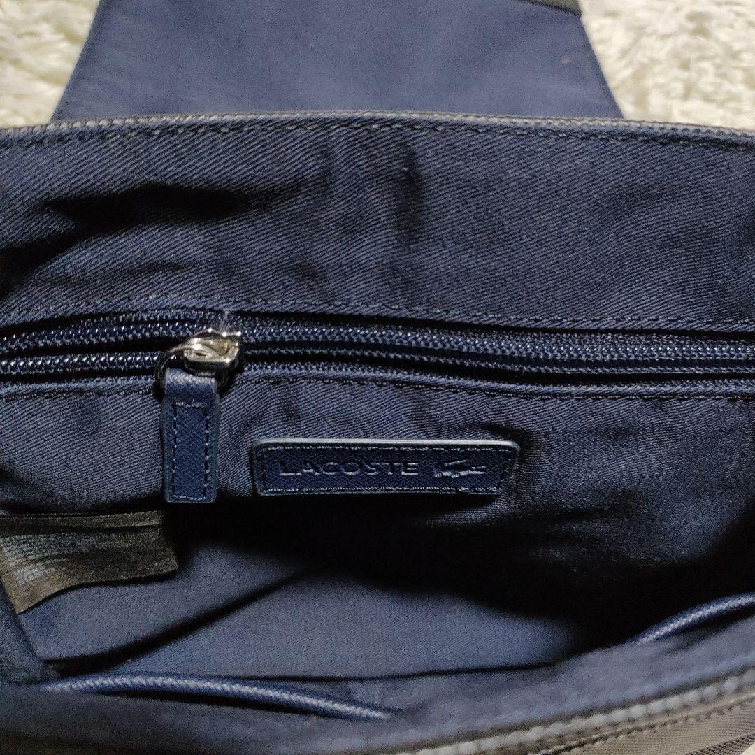 LACOSTE ラコステ メンズクラシック スリムフラップサッチェルバッグ 黒