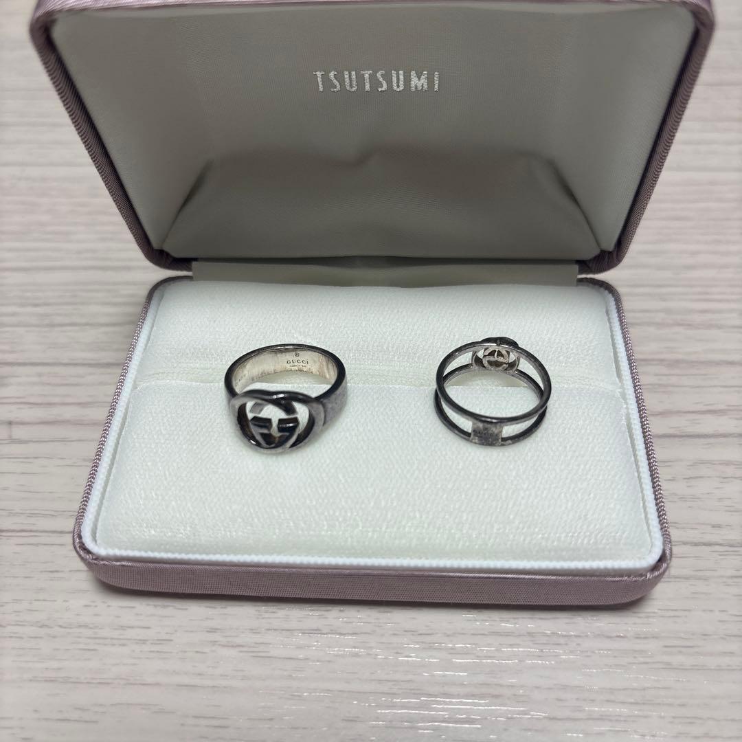 GUCCI シルバーリング 2点セット