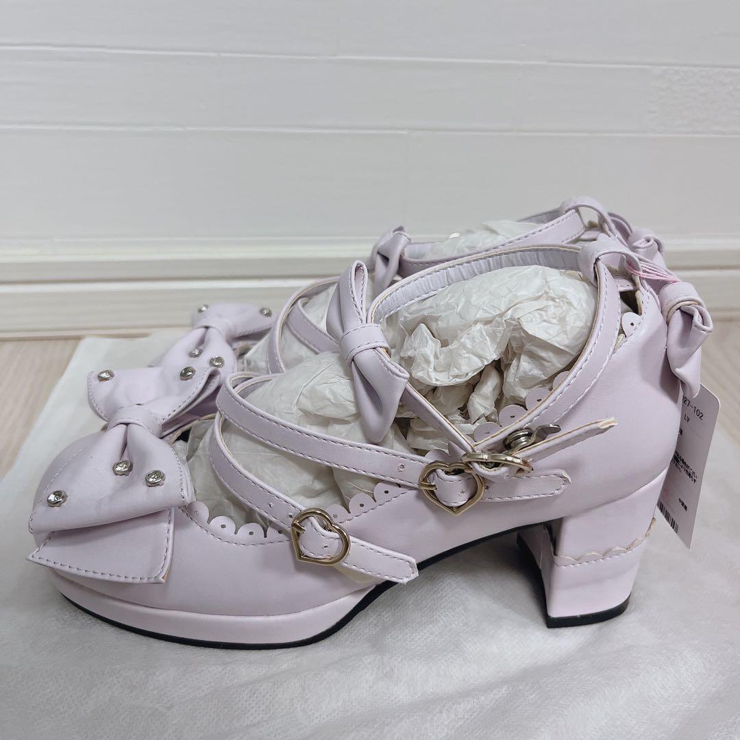 Angelic Pretty 宝石リボンシューズ　ラベンダー　Sサイズ