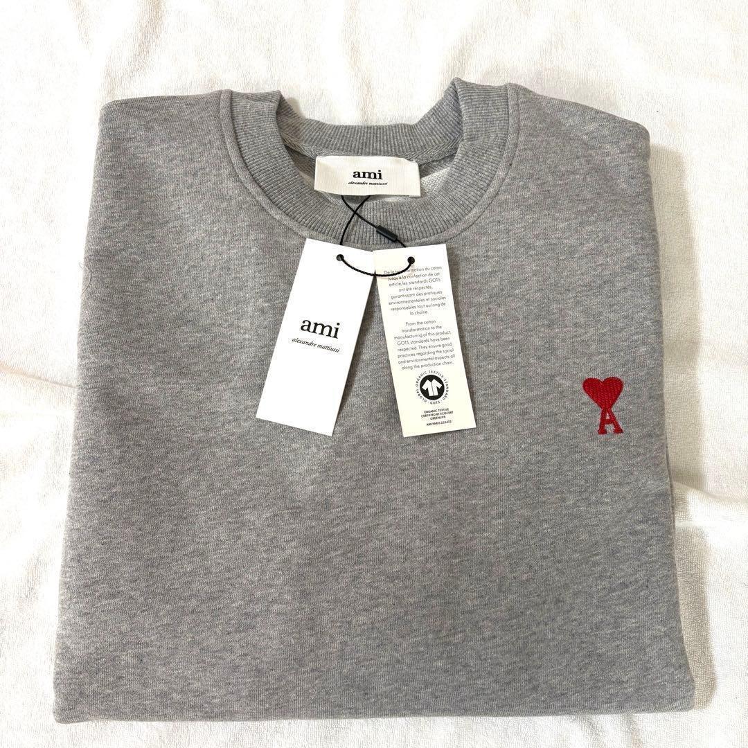 【ラスト１点】 AmiParis トレーナー スウェット グレー 灰色 Sサイズ