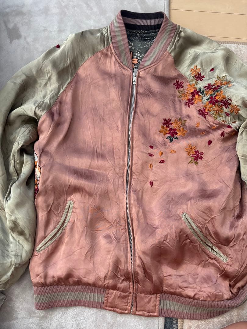 スカル刺繍リバーシブルスカジャン