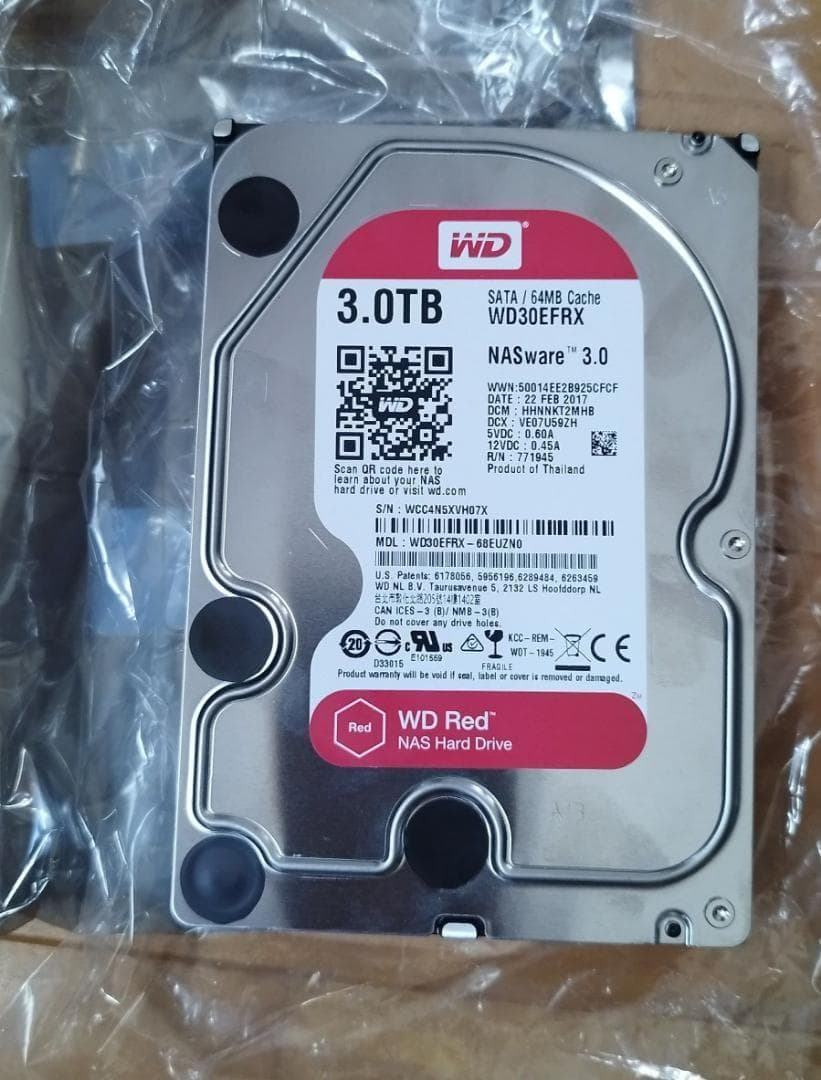 WD Red 3.0TB WD30EFRX NASハードドライブ　(1)