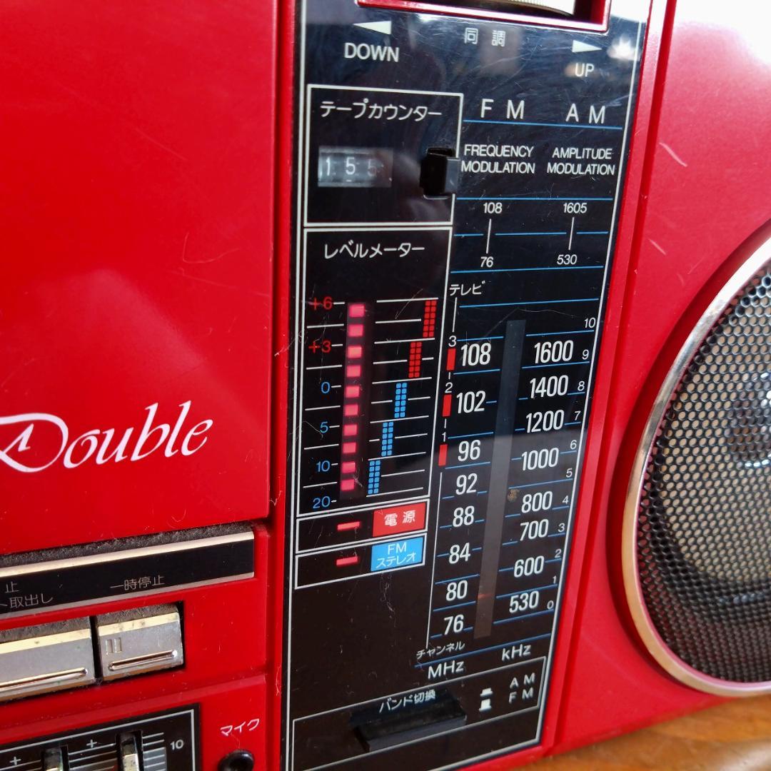 SHARP　QT-88　ダブルラジカセ　赤