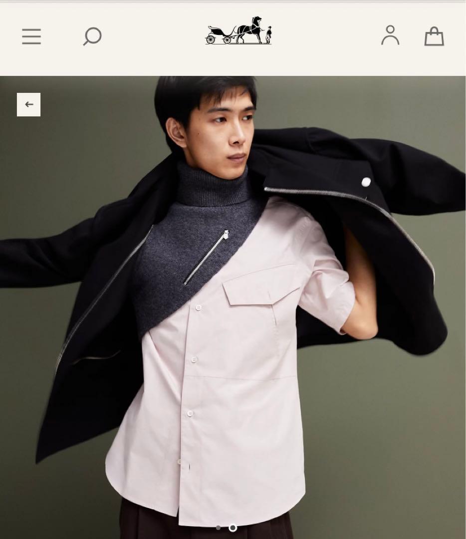 【専用】エルメスネックウォーマー＆Tシャツ　クロスボディ　ネイビー　紺　マリン