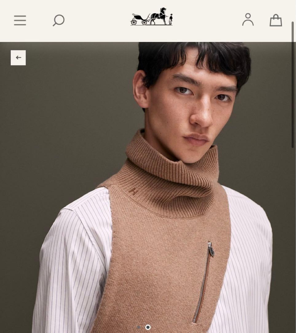 【専用】エルメスネックウォーマー＆Tシャツ　クロスボディ　ネイビー　紺　マリン