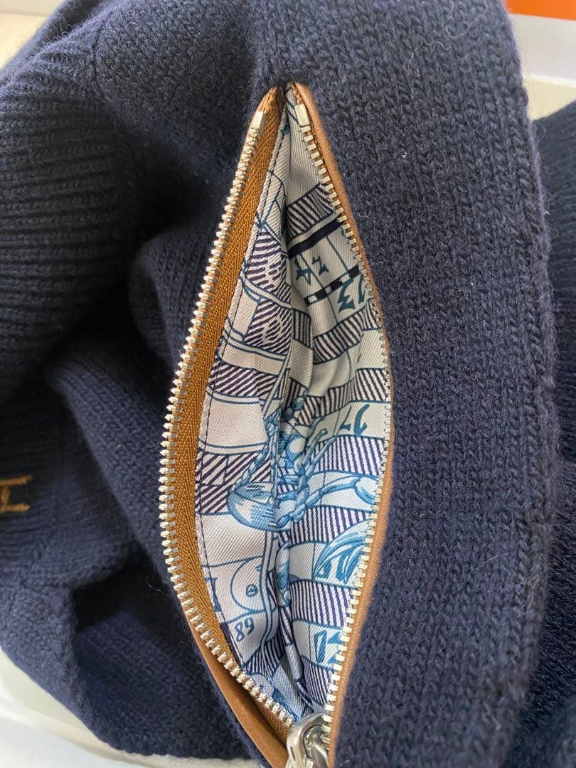 【専用】エルメスネックウォーマー＆Tシャツ　クロスボディ　ネイビー　紺　マリン