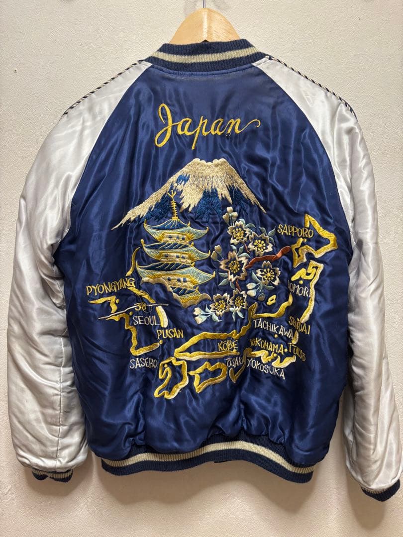 テーラー東洋24fw キルトスカジャン黒 赤虎 ネイビー 日本地図