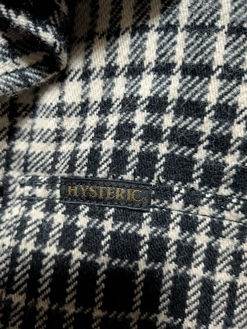 ヒステリックグラマー　チェック　ジャケット　黒　白　ハンティング　メンズM