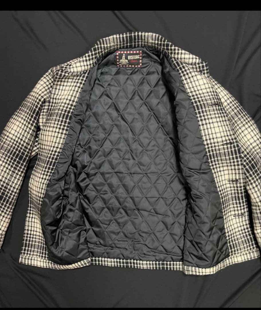 ヒステリックグラマー　チェック　ジャケット　黒　白　ハンティング　メンズM