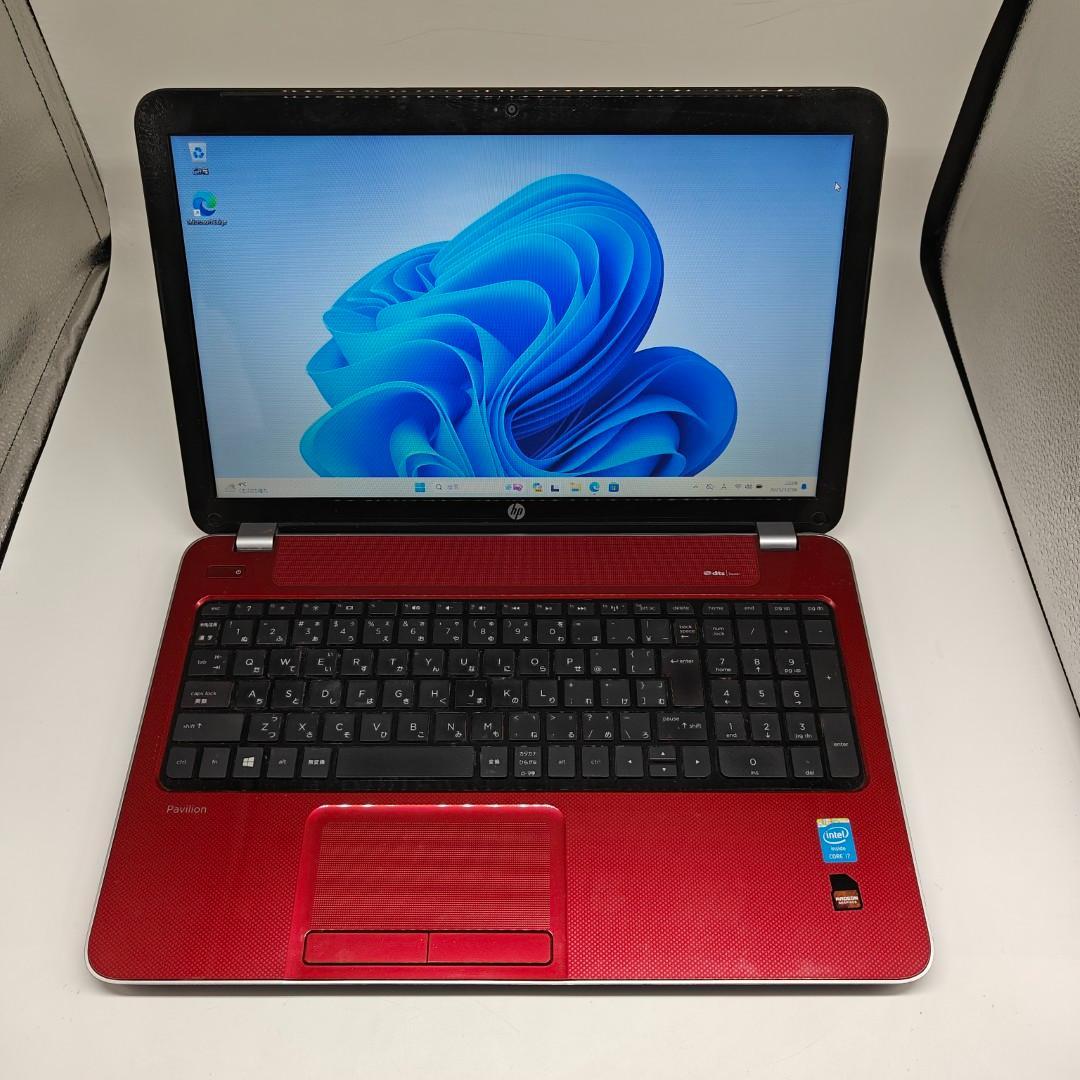 【HP】高速i7 SSD256GB 8GB グラボ搭載 レッド ノートPC