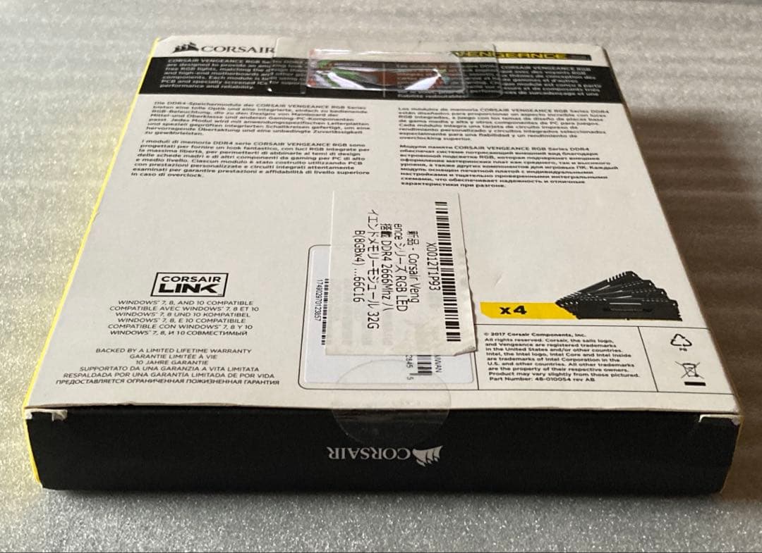 箱痛みVENGEANCE RGB DDR4-2666 8GBx4 32GB