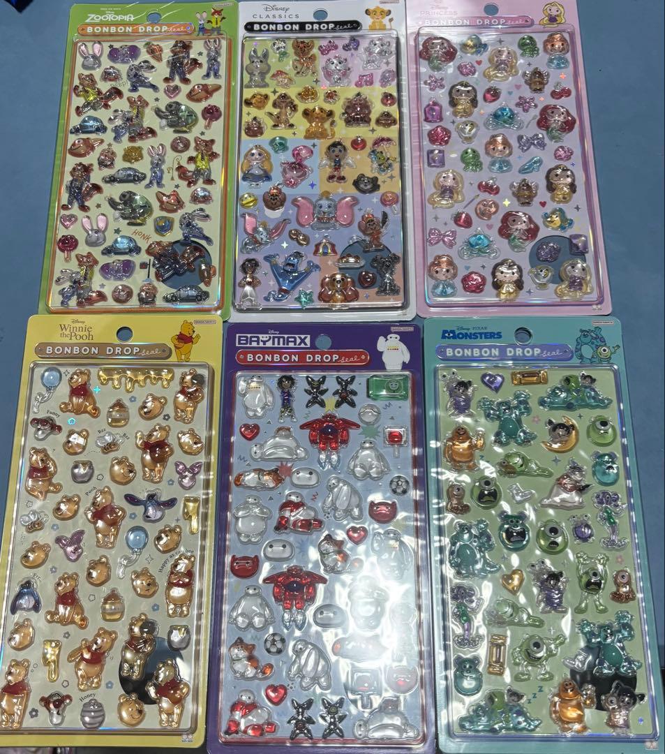 ◎正規品◎Disneyディズニーボンボンドロップシール☆６枚セット