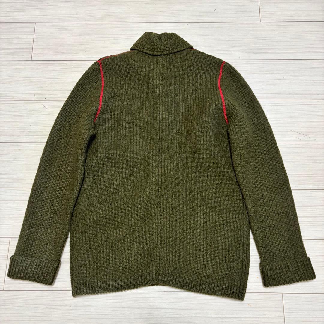 美品 ポールスミス レッドイヤー 圧縮 肉厚ニット レザー使い ジャケット L