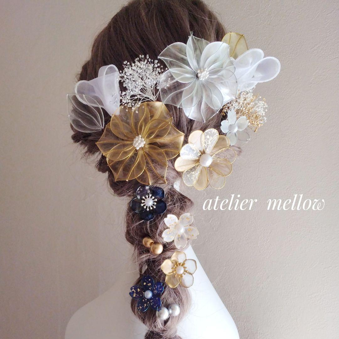 成人式 髪飾り七五三 卒業式 アメリカンフラワー【いぬ・2点オーダー】