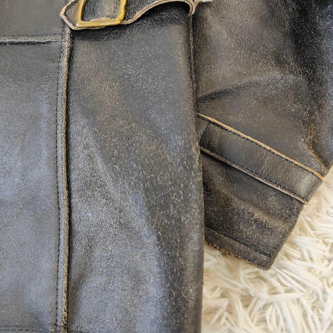 良品 THEE HYSTERIC XXX 羊革 スタジャン メンズS〜M 黒