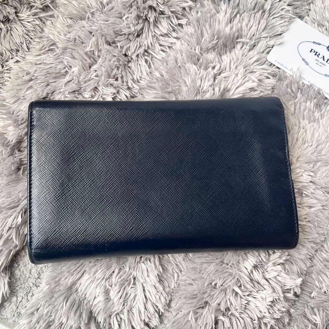 良品✨PRADA 大容量　オーガナイザー　長財布　サフィアーノ　シルバーロゴ