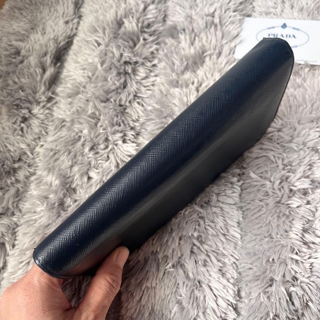 良品✨PRADA 大容量　オーガナイザー　長財布　サフィアーノ　シルバーロゴ