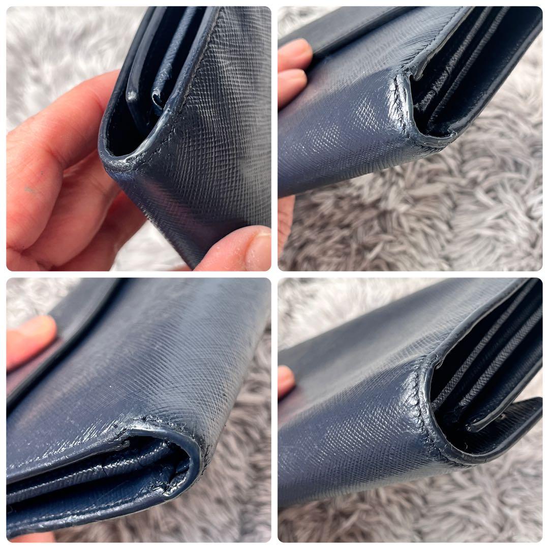 良品✨PRADA 大容量　オーガナイザー　長財布　サフィアーノ　シルバーロゴ