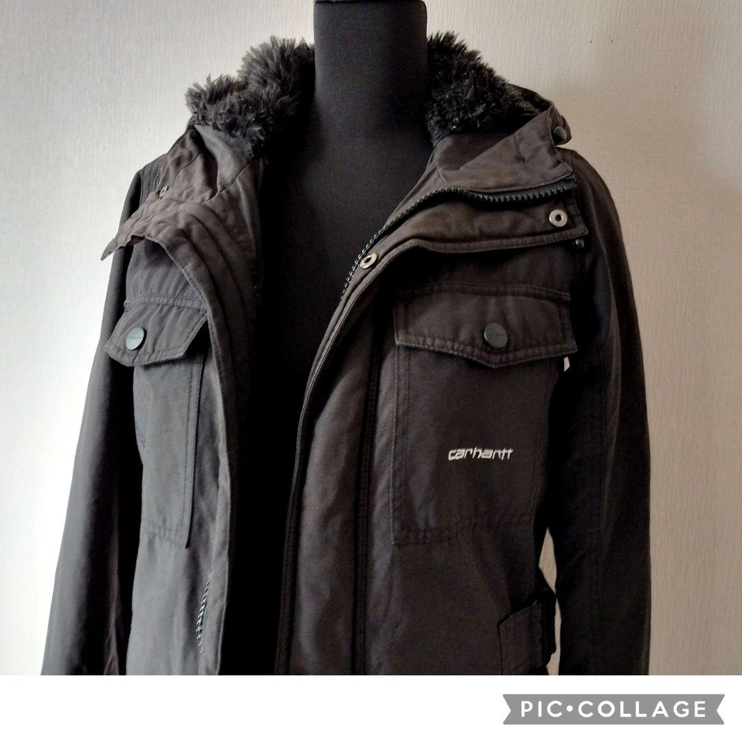 【美品・希少】Carhartt 裏ボア モッズコート 黒 M レディース