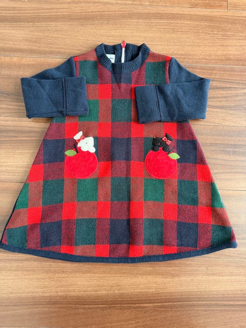 ファミリア　ワンピース　90cm 靴下13-15cm テリア