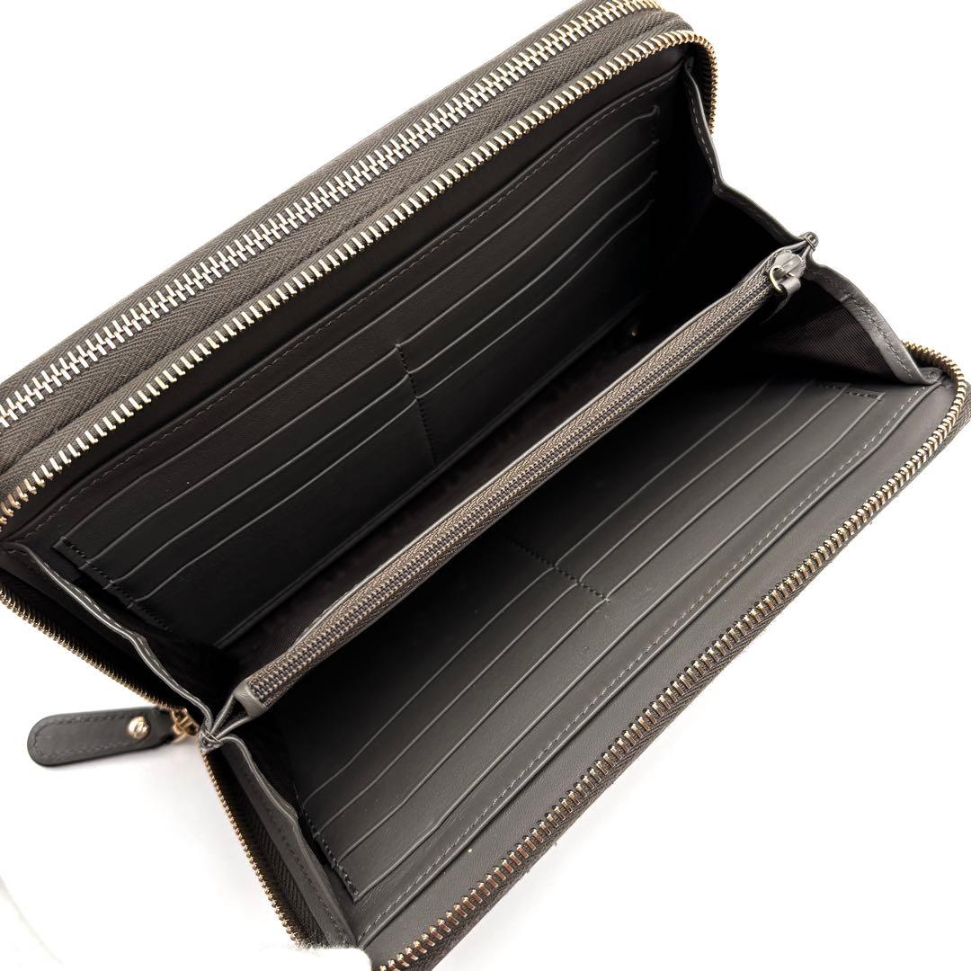 【美品】グッチ マイクロシマ トラベルケース オーガナイザー 長財布 グレー