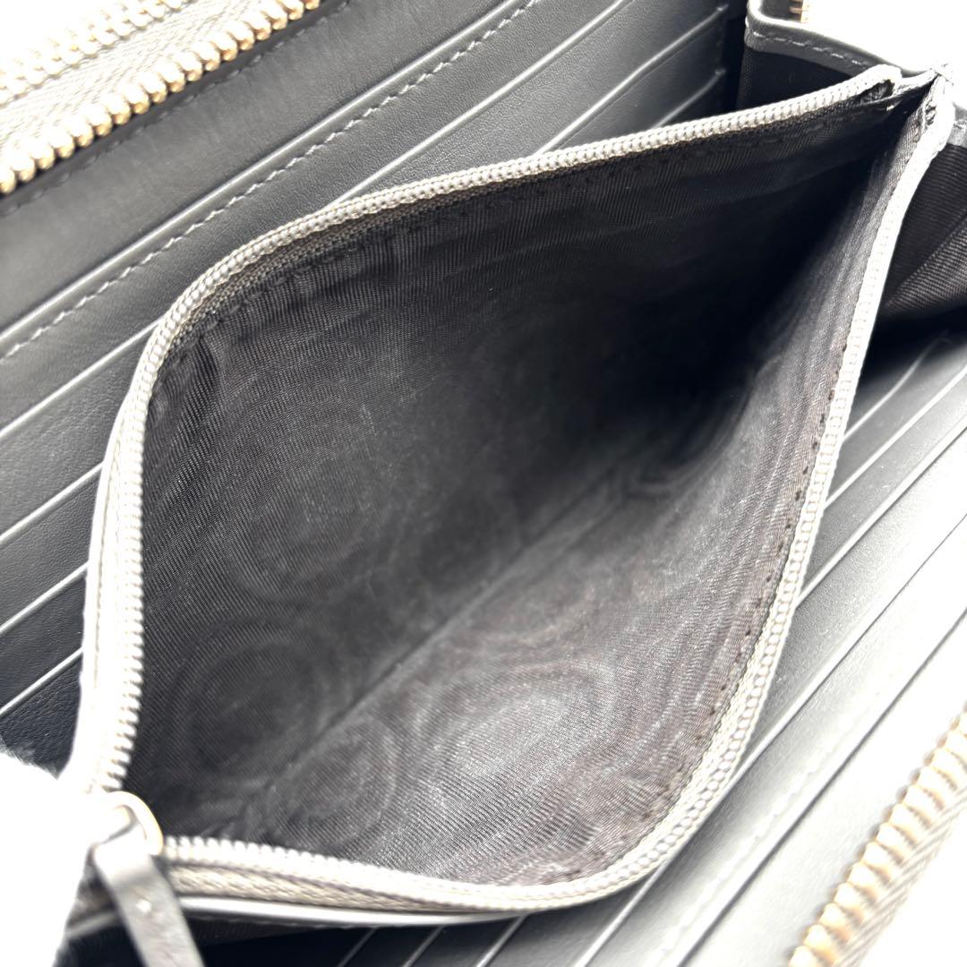 【美品】グッチ マイクロシマ トラベルケース オーガナイザー 長財布 グレー