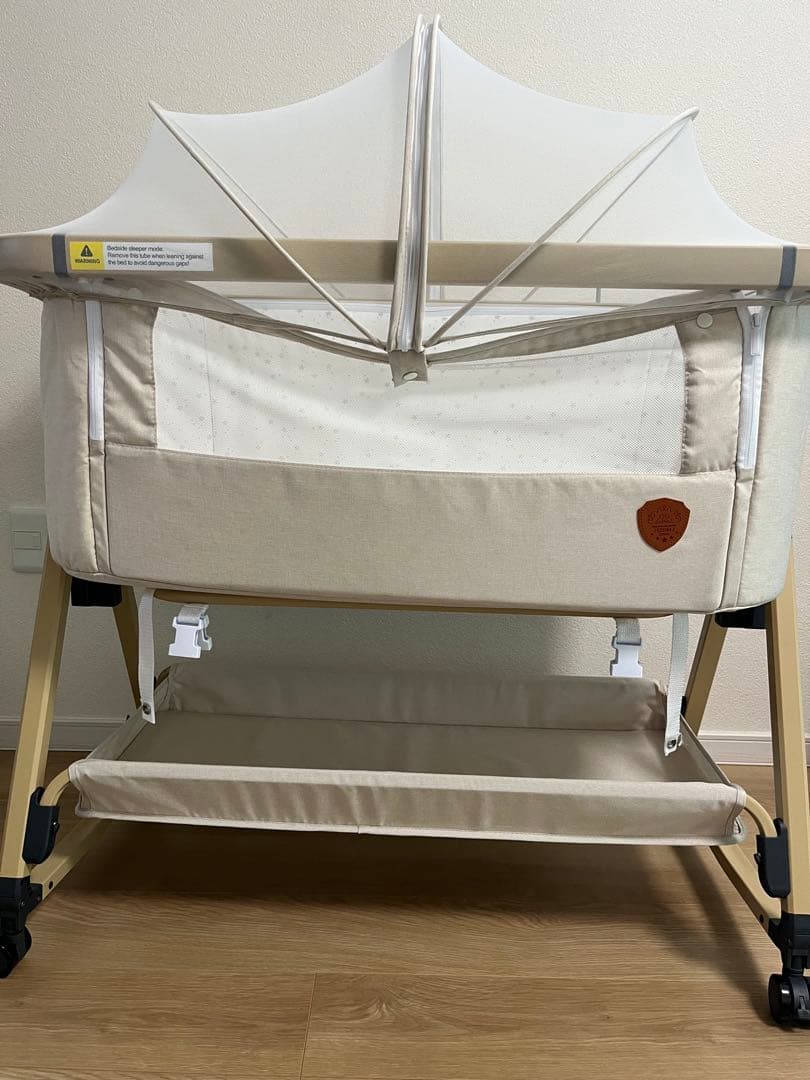 ベビーベッド メッシュサイド ベージュ
