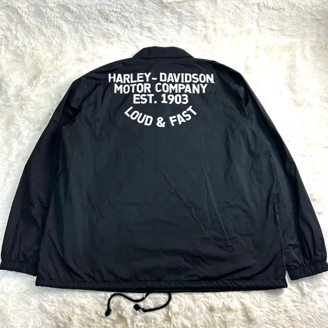 希少XXL✨美品✨ハーレーダビッドソン コーチジャケット 黒 バッグロゴ 2XL