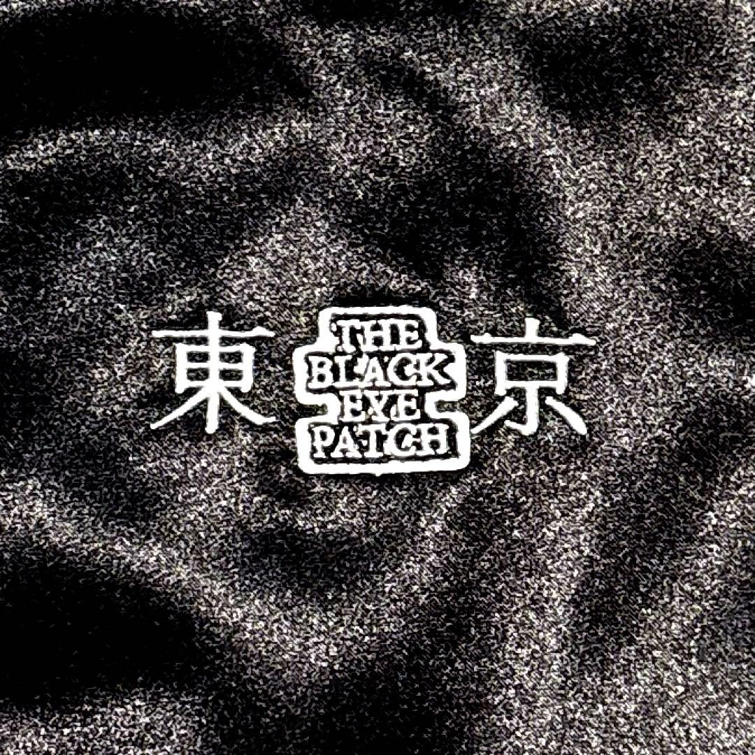 新品✨ブラックアイパッチ スカジャン ドラゴン 龍 刺繍 サテン 光沢 黒 L