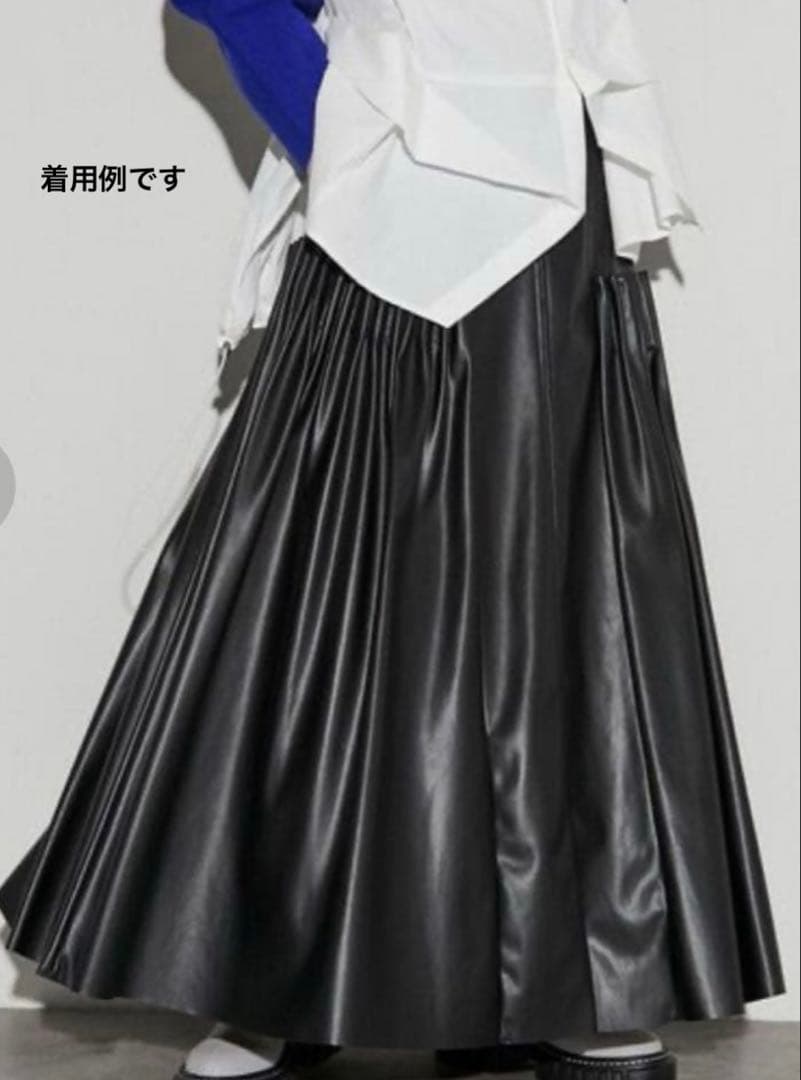 【希少】SHIROMA シロマ　レザースカート　ブラック　フレアスカート