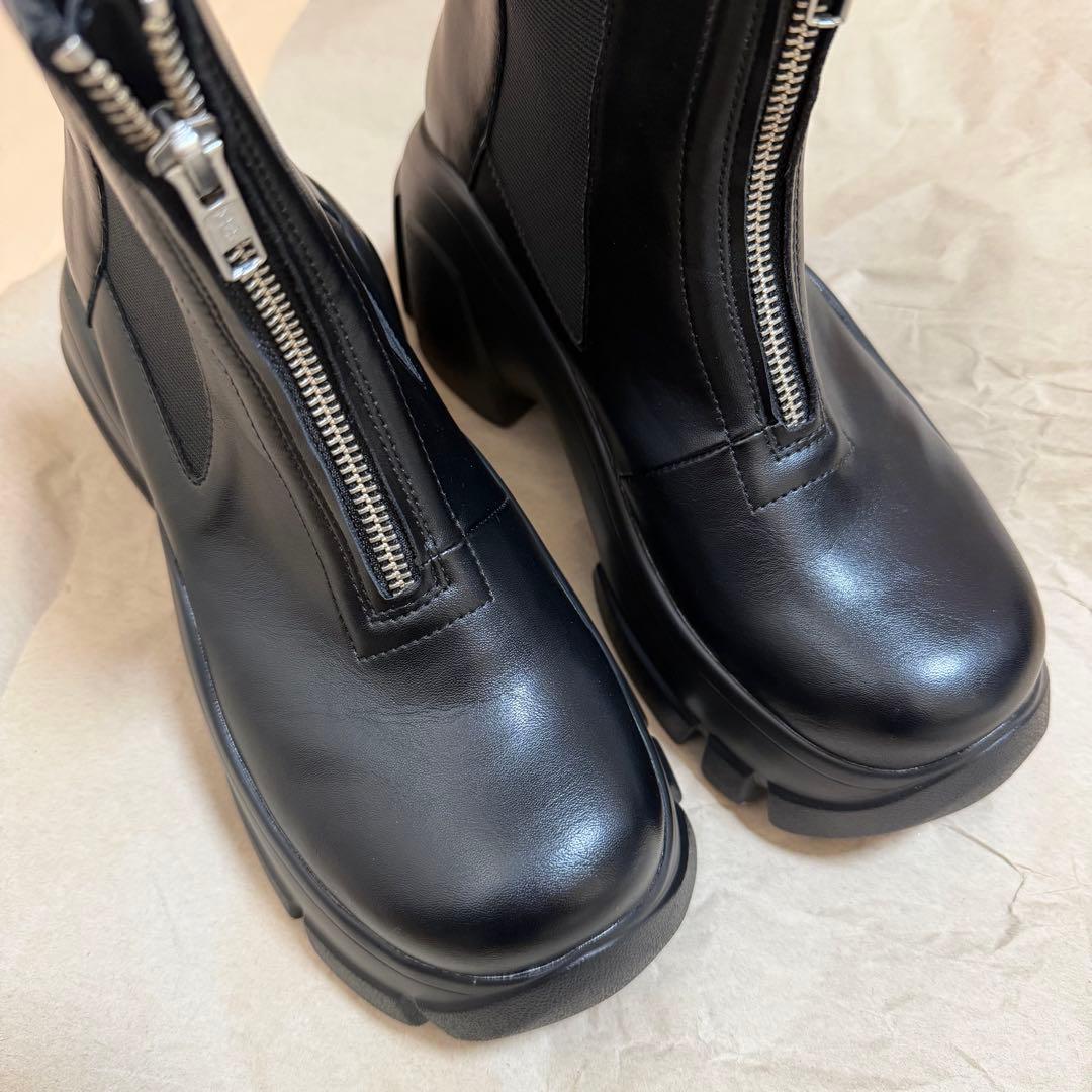 FRONT ZIP CHUNKY BOOTS フロントジップ チャンキーブーツ